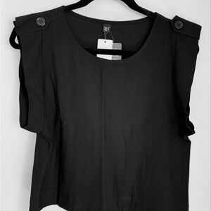 Black Asymmetrical Boxy Blouse Brazilian